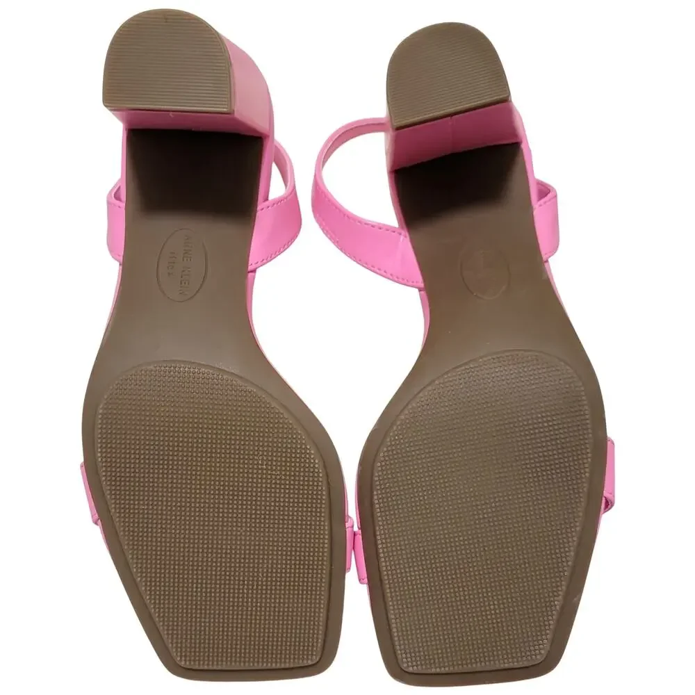Anne Klein Women Block Heel Ankle Strap Sandals Jessika Size US 5.5M Pink